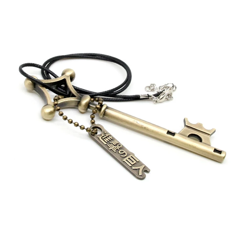 Аниме Обувь для косплея по аниме атака на Титанов Eren металлический ключ ожерелье