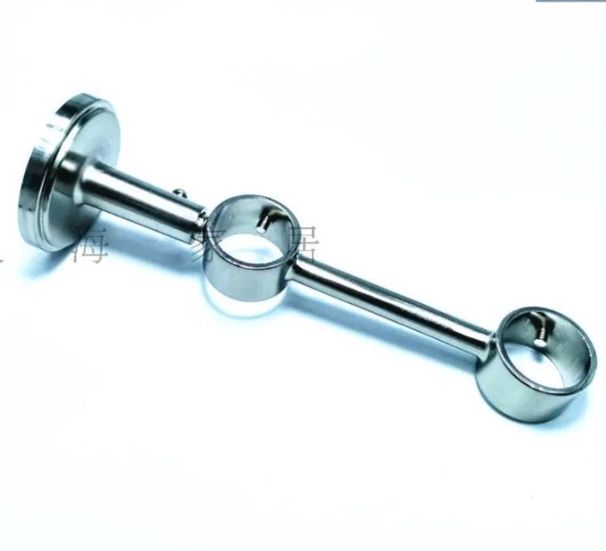 

2pcs 28mm galvanized stainless steel color lengthened curtain rod bracket Roman pole double bracket base double seat bracket