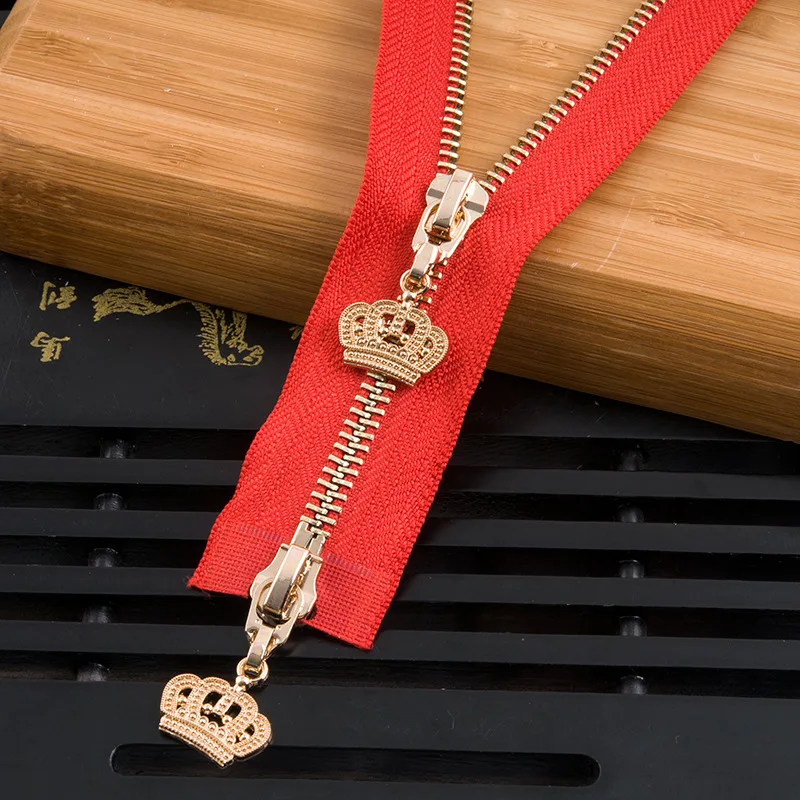 redgold120cm 1 шт. 85 см 120 см 5# Корона металлическая молния экологически чистое открытое пальто куртки застежки-молнии для шитья одежды молнии DIY ремесло KY964 - Цвет: redgold120cm