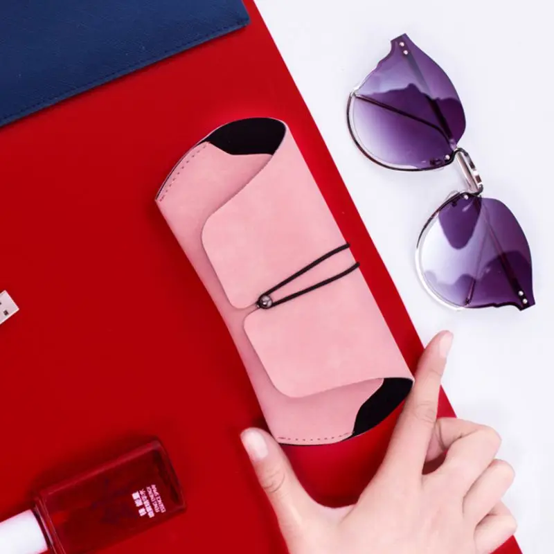 Creative Buckle Glasses Case Pack Myopia Eyeglasses Box Retro Anti-pressure Portable Matte Leather Sunglasses Storage Boxes | Аксессуары