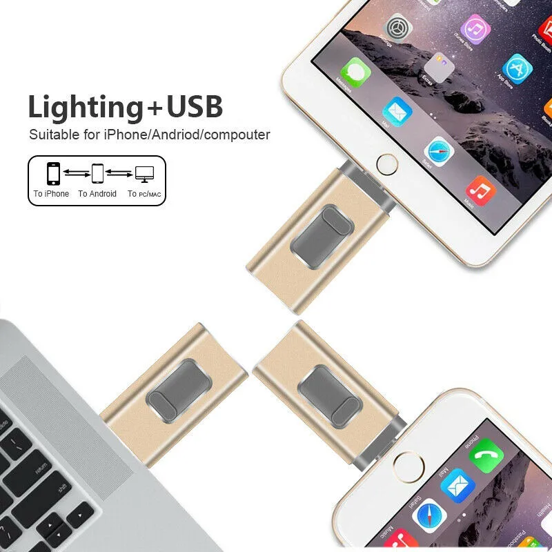 Лучший USB флеш-накопитель для iPhone/Android смартфонов 256 ГБ флеш-накопитель 128 Гб OTG флеш-накопитель металлическая карта памяти 512 ГБ cle usb Flash 3,0
