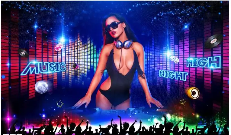 Пользовательские фото обои 3d настенные фрески современный крутой ночной клуб DJ
