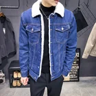 Куртка мужская джинсовая утепленная флисовая, модный ковбойский пиджак из денима, Повседневная Уличная одежда, размера плюс 6XL, зима