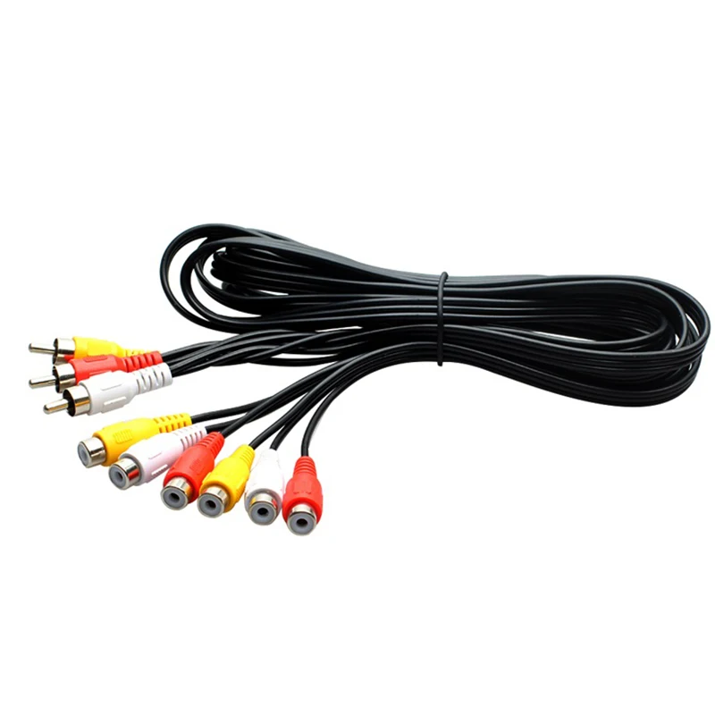 3RCA Jack к 6RCA кабелям папа женскому разъему сплиттер Аудио Видео провод Высокое