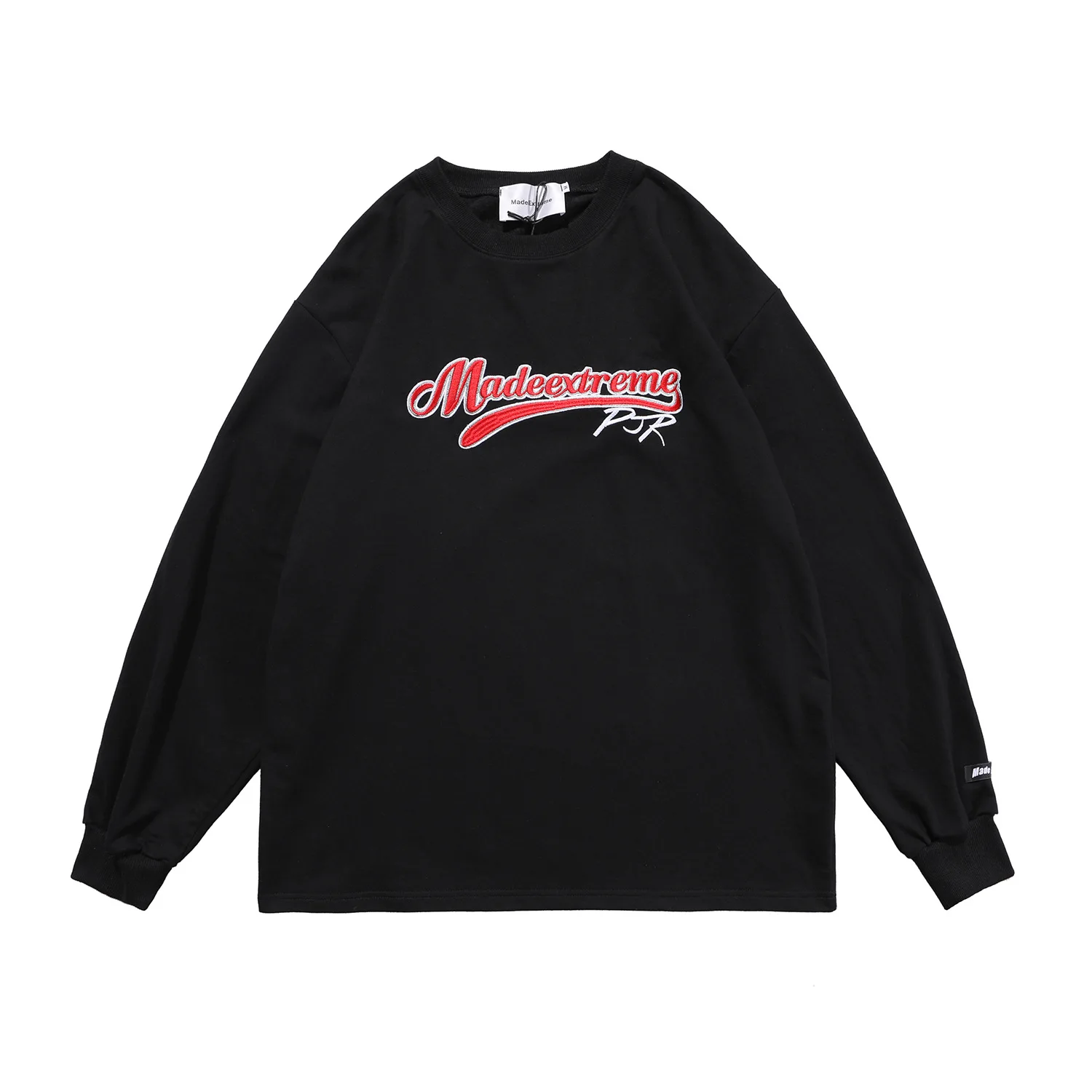 

2021 Spring and Summer Hip-hop Loose Embroidered Sweater Round Neck Long-sleeved T-shirt Unisex