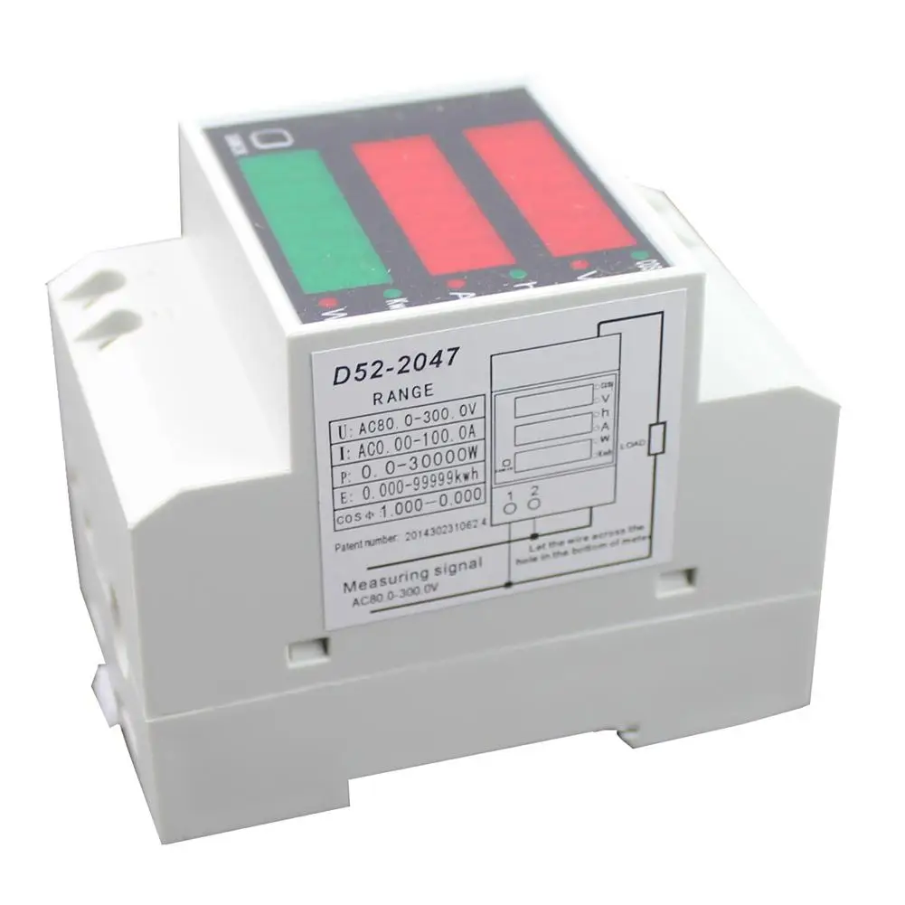 Многофункциональный цифровой измеритель силы и напряжения на Din-рейке амперметр