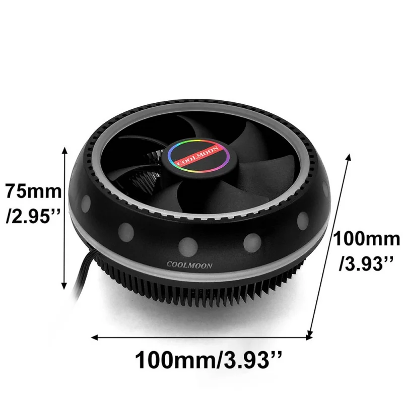 Алюминиевый 3-контактный кулер для процессора радиатор RGB тихий охлаждающий ПК