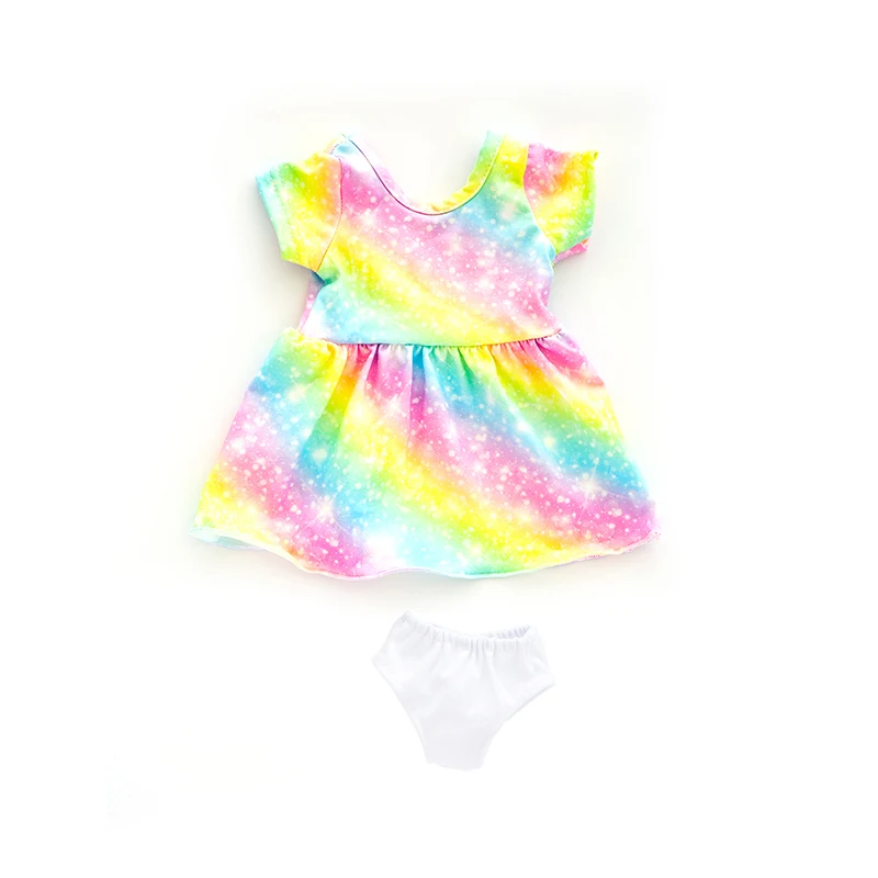 Кукла Одежда для новорожденных 18 дюймов 43 см кукла Радуга юбка в виде скелета на