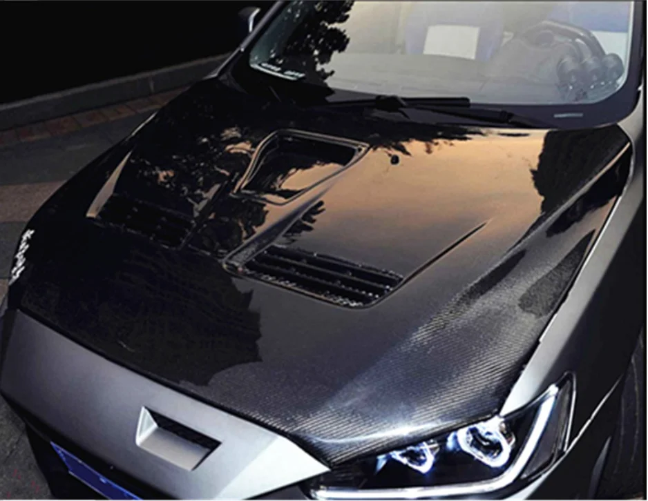 

High quality Carbon Fiber Front Bumper Engine Hood Bonnet Vent Cover For Mitsubishi Lancer EVO X EVO 10 2008 2009 2010 2011 2012