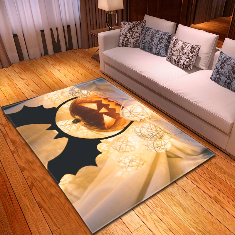 Ковры для гостиной на Хэллоуин фланелевые Противоскользящие коврики украшения