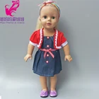 18-дюймовый кукольный жилет, повязка на голову, джинсовое платье, размер 43 см, детская кукольная куртка, жилет, платье, подарки для детей