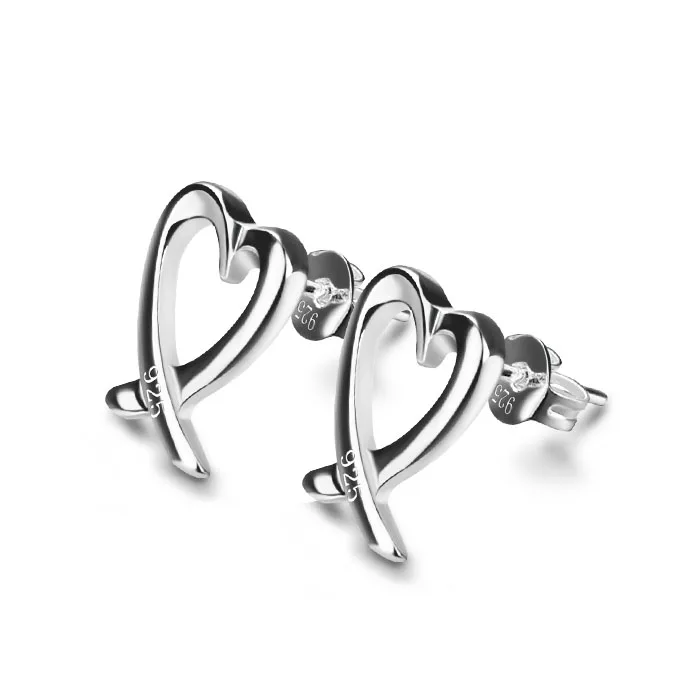 Модные женские серьги очаровательные с языком сердца гвоздики простая