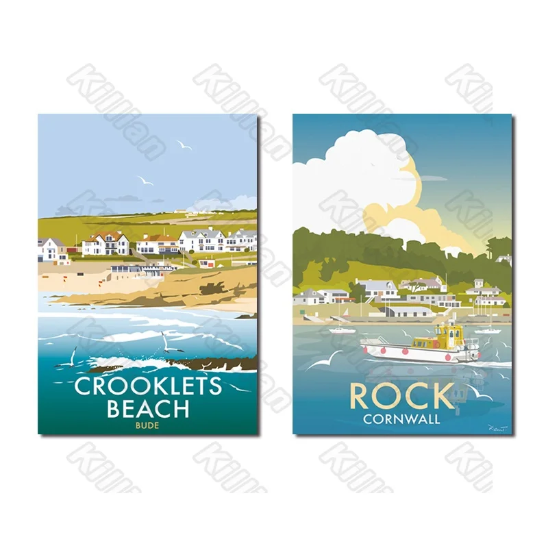 

Modern Types of Town and Beach Painting Wallpaper and Nordic Style Living Room and Decorative Painting Murals and Posters