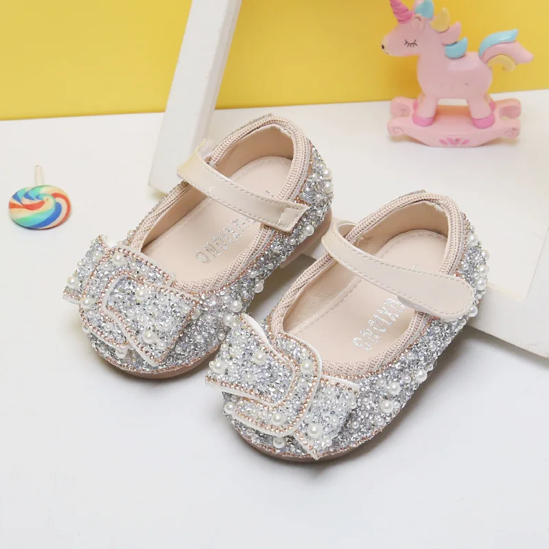 11 5-15 5 см Брендовая детская обувь Bling Стразы весенняя из искусственной кожи с
