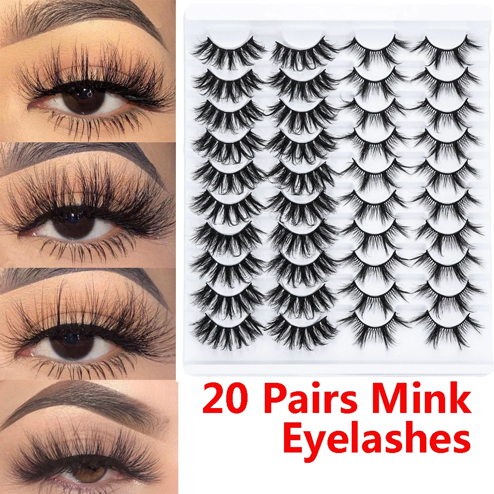 20 пар 3D натуральные накладные ресницы крест накрест густые пушистые Зеленые