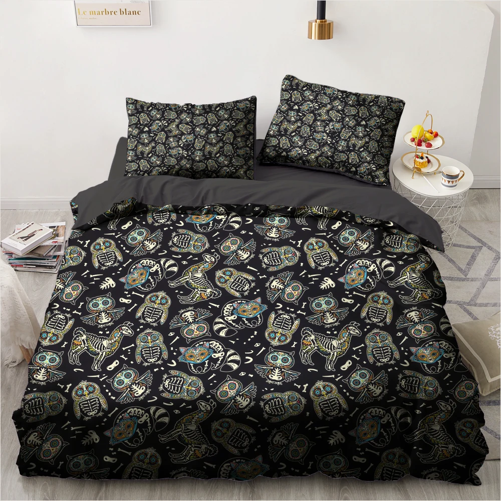 

3D Custom Design Cartoon Quilt Cover Sets Bedclothes Comforther Covers Pillow case King Queen Twin Single Purple SizeBed linen