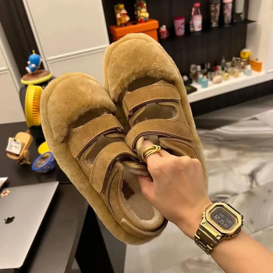 

Новинка 2021, женская обувь, меховые зимние ботинки на липучке, флисовая обувь для женщин, кроссовки