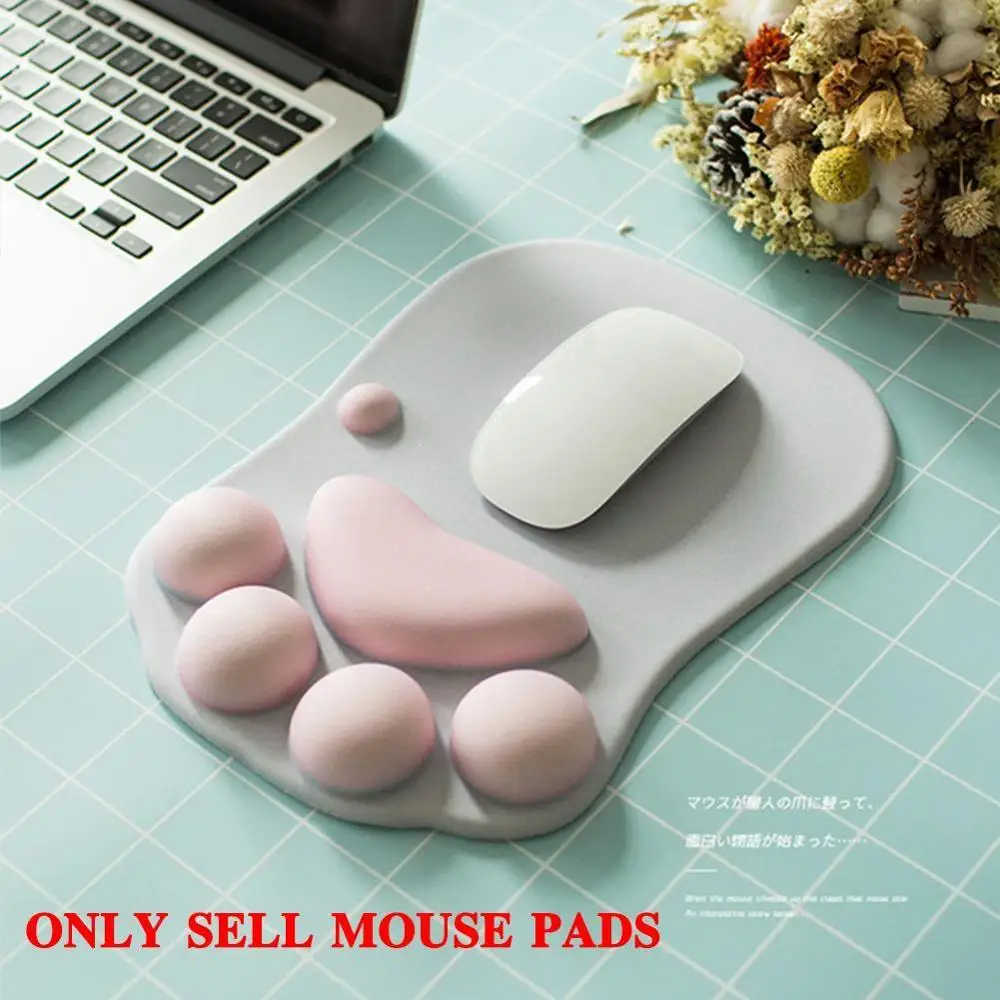 

Cat Paw Pattern Mouse Pad with Wrist Support Cartoon Wrist Mat Comfort Silicone Cushion Cute Mouse Rest Soft Cat Paw Mouse Pad
