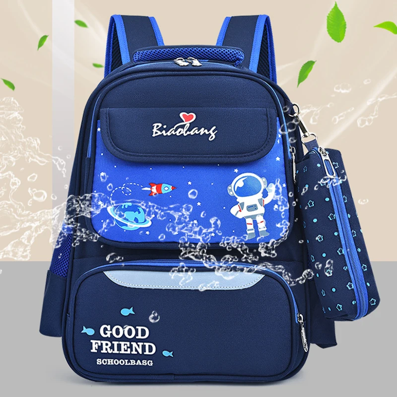 Детские школьные ранцы для мальчиков, рюкзак для учеников начальной школы с мультипликационным космическим роботом, водонепроницаемые сум...