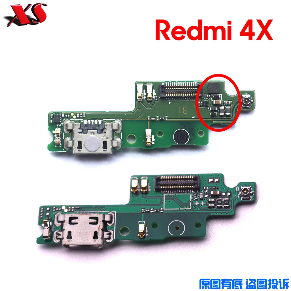 

100% новая Оригинальная плата USB для Xiaomi Redmi 4X, док-разъем, разъем Micro Usb, зарядная плата и микрофон