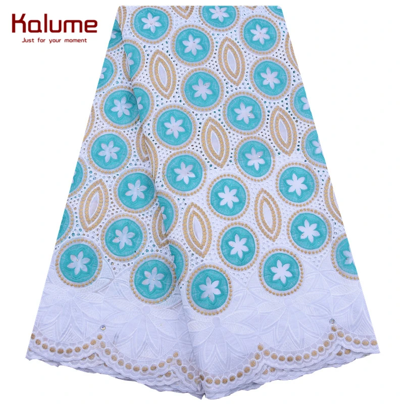 Недорогая африканская швейцарская хлопковая кружевная ткань Kalume королевский