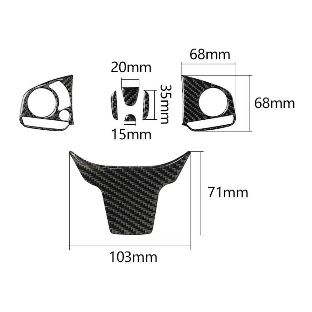 4Pcs Carbon Fiber Inner Steering Wheel Sticker Trim For Honda Civic 10th 2016-19 | Автомобили и мотоциклы