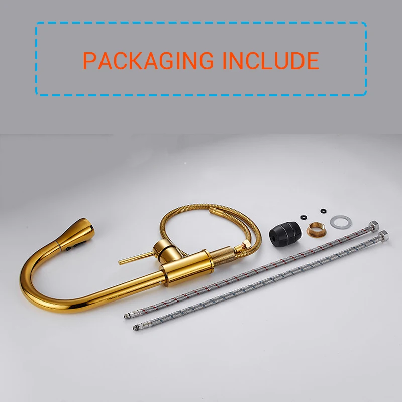 Кухонная раковина выдвижной золотой кран палубное крепление душевая Колонка