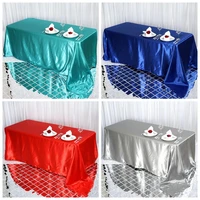 1pcs satin table cloth table topper overlay table cover tablecloth for birthday wedding banquet hotel festival party decoration