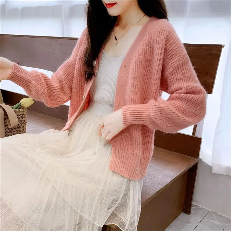 

Women's Long Sleeve Knit Cardigan Loose Jacket