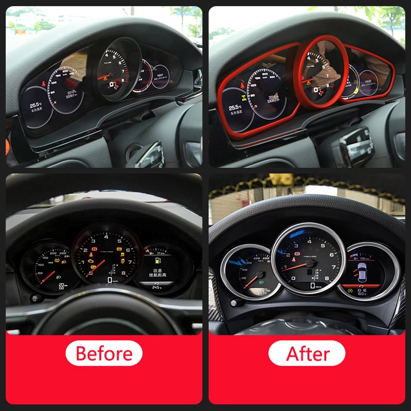 Приборной панели декоративный светильник полосы рамка наклейки для Porsche Macan Boxter