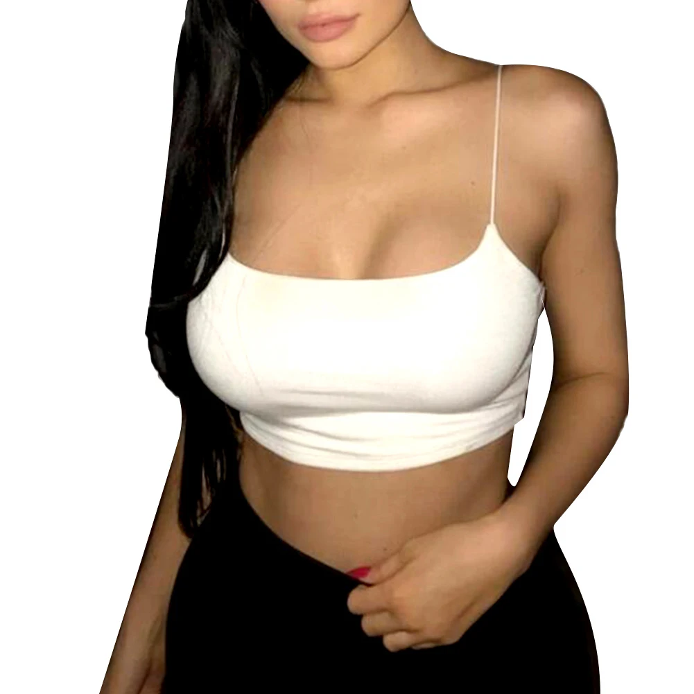 

Sexy Women Solid Color Casual Tank Tops Vest Sleeveless Spaghetti Straps Slim Camisole Bottoming Blouse
