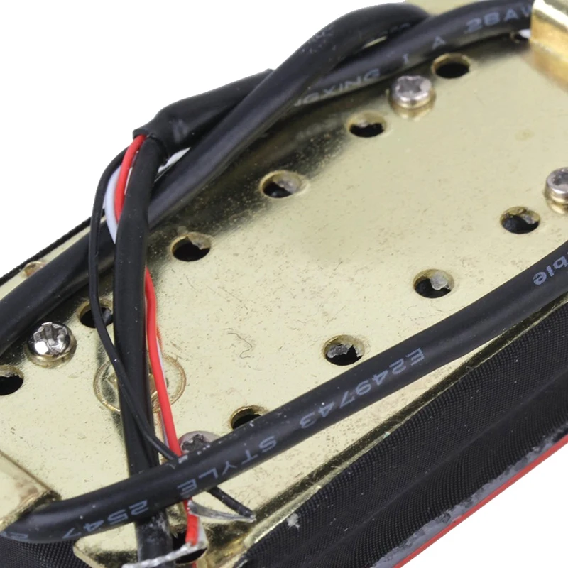 

2Pcs Metal Pickups Double Coil Bridge Neck Humbucker Pickups For Electric Guitar With Ceramic Magnets & Umbrella-Head Screws Red