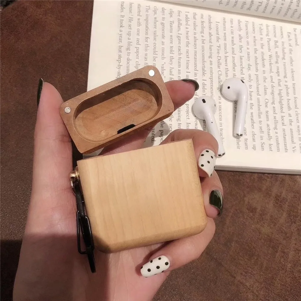 Ретро деревянный чехол для наушников Apple AirPods1/2 Беспроводная bluetooth гарнитура