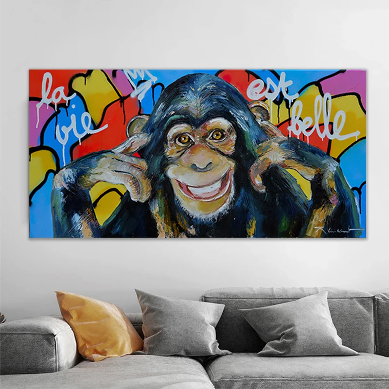 Цветные уличные граффити Художественная Картина на холсте постеры с