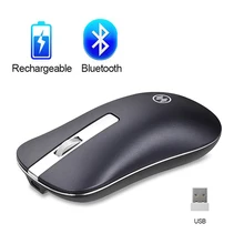 Беспроводная мышь с Bluetooth, Бесшумная игровая мышь, перезаряжаемая компьютерная мышь, беспроводная эргономичная компьютерная мышь 2,4 ГГц, USB мышь для ноутбука