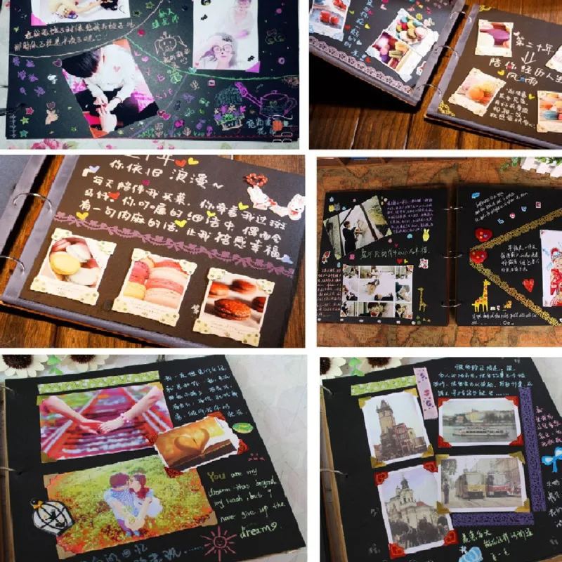 Фотоальбом 8 дюймов с деревянной обложкой Любовь Мемориал ручная работа россыпью