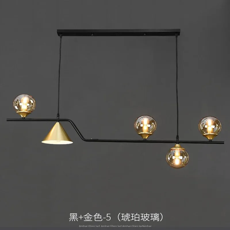 Черная люстра в скандинавском стиле для гостиной столовой кухни стеклянная