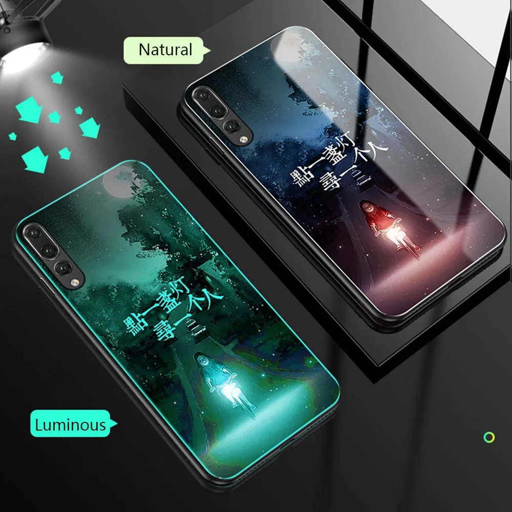 Светящийся чехол для телефона huawei Honor Play 20 Pro 10 9 8 Lite 8X Max для mate 20 P30 P20 Lite Pro для Nova 3 чехол из закаленного стекла - Цвет: A lamp