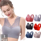 Кружевной бюстгальтер 3 шт.лот, майки для женщин, бюстгальтер с глубоким V-образным вырезом, сексуальное женское нижнее белье, Бралетт с открытой спиной, нижнее белье