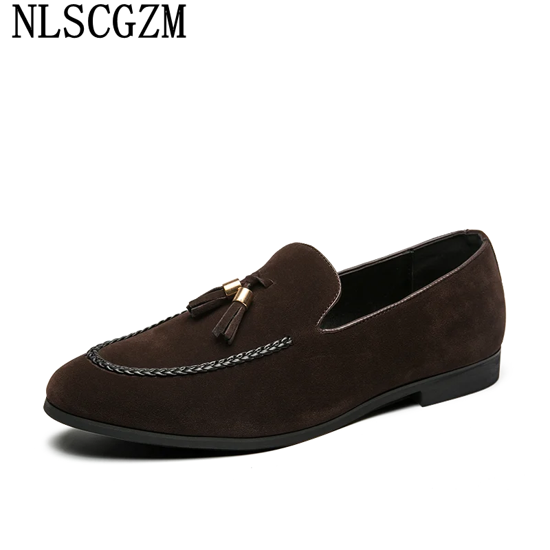 

Luxury Suede Shoes Men Loafers Men Dress Shoes Italian Tassel Suit Shoes for Men 2023 Chaussure Homme De Ville Zapatos De Hombre