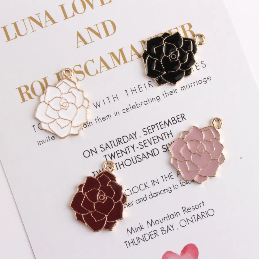 10 шт./лот подвески в форме цветка золотого цвета из металлического сплава с