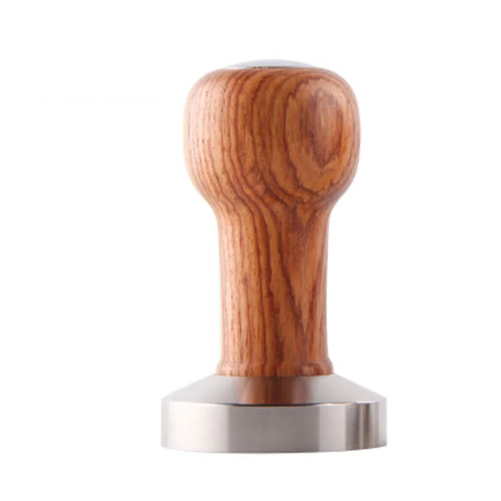 

51 мм 58 мм кофе тампер деревянная ручка Es пресс o порошок плоский пресс молоток из нержавеющей стали пищевой кофе инструменты кофе посуда