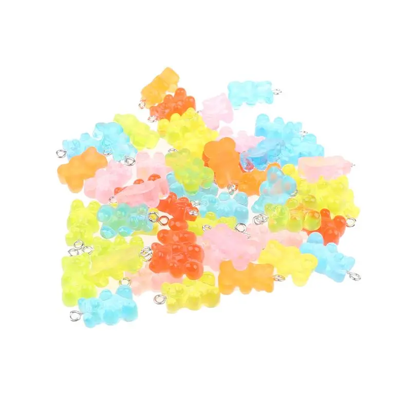 

Candy Bear Cute Resin Charms DIY Patch Findings Gummy Earrings Keychain Necklace