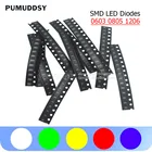 100 шт. 0402 0603 0805 1206 1210 smd светодиодный красный желтый и зеленый цвета белого и синего цвета светоизлучающий диод прозрачный СВЕТОДИОДНЫЙ свет набор диодов