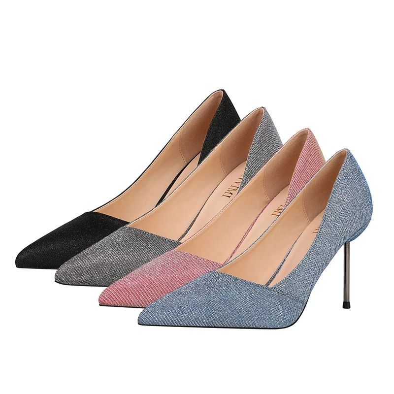 Туфли-лодочки женские на высоком каблуке 9 см пикантная Свадебная обувь