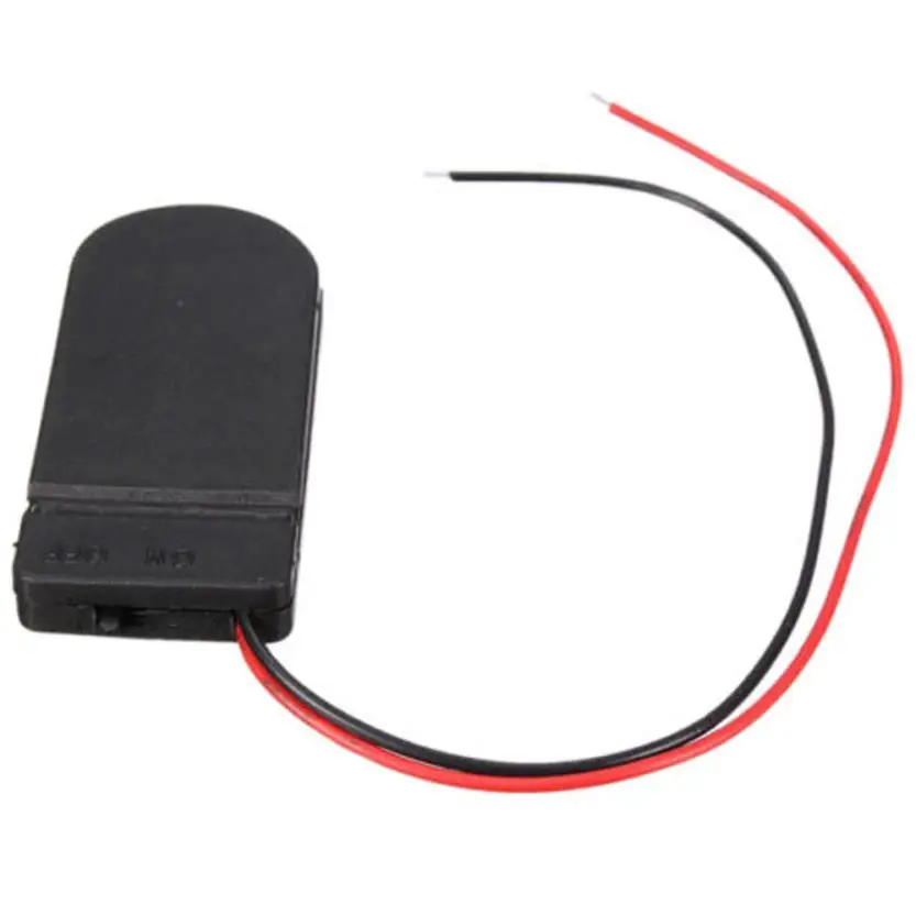 100 шт./лот 2x держатель для монетных батарей CR2032 с крышкой, проводами 6В и выключателем ON/OFF.