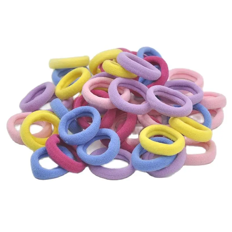 50 шт./лот 3 см красочные кольца эластичные повязки для волос аксессуары девочек