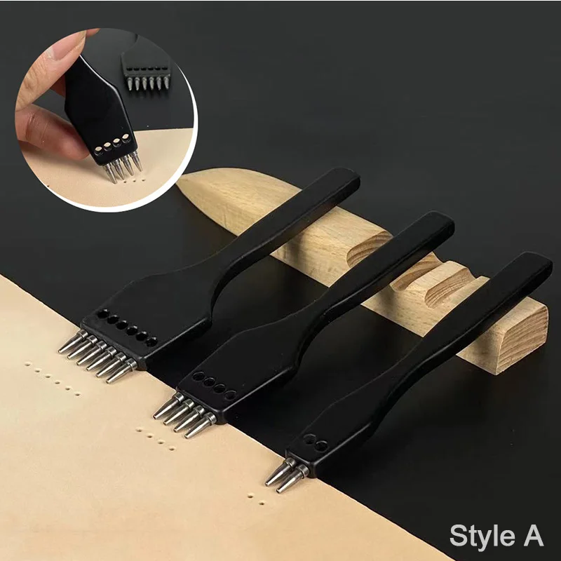 Кожа дырокол Перфоратор Инструмент с 4 мм шаг 2-4-6 зубов ряд флеш, инструменты для изготовления принадлежности для ремня и ремень прокладка комплекты из 3 предметов