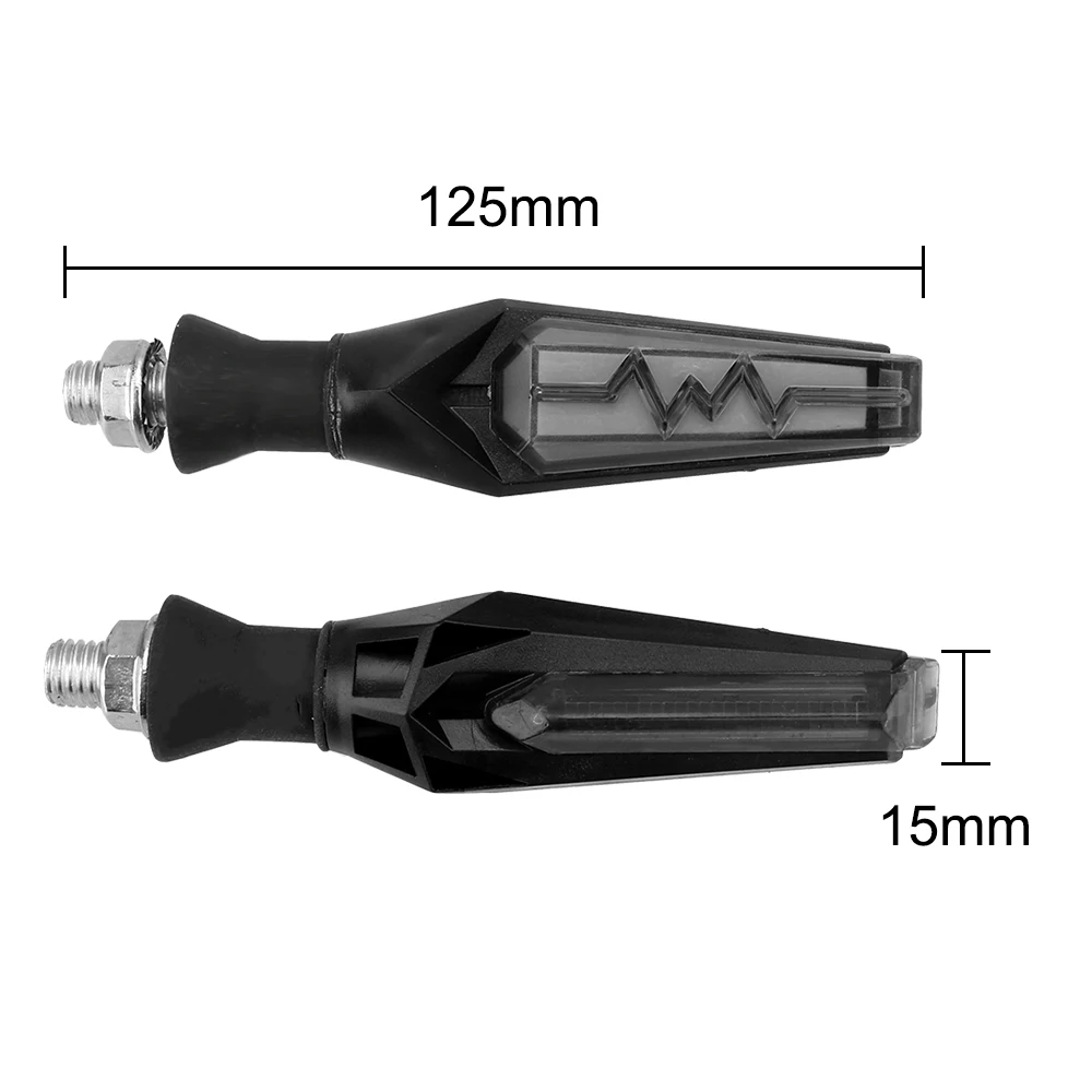 

LEEPEE 1Pair Motorbike LED Indicator Universal Flowing Water Flash Blinker Light Lightning Motorcycle Turn Signal Light