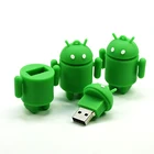 Робот Android, Usb флэш-накопитель 32 ГБ 16 ГБ 8 ГБ 4 ГБ зеленая Флэшка 128 Гб 64 ГБ реальная емкость Usb-флешка
